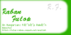 raban fulop business card